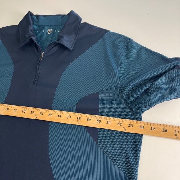 Nike Golf Innovation Futuristic Teal Quarter Zip Performance Golf Polo Mens XL - Picture 5 of 8